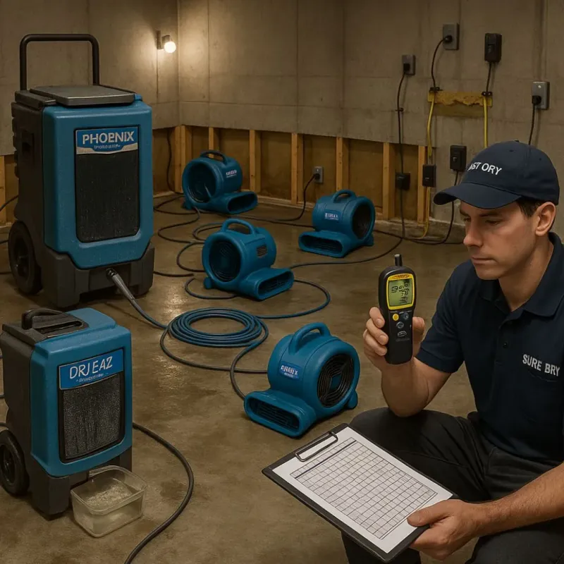 Structural Drying and Dehumidification process in Lowellville, OH